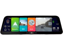 Dashcam voor Auto - 10" 4G ADAS Dashcam - GPS Navigatie & Dual Lens Achteruitrijcamera - 15m Achtercamera - Geen Geheugenkaart - Zwart