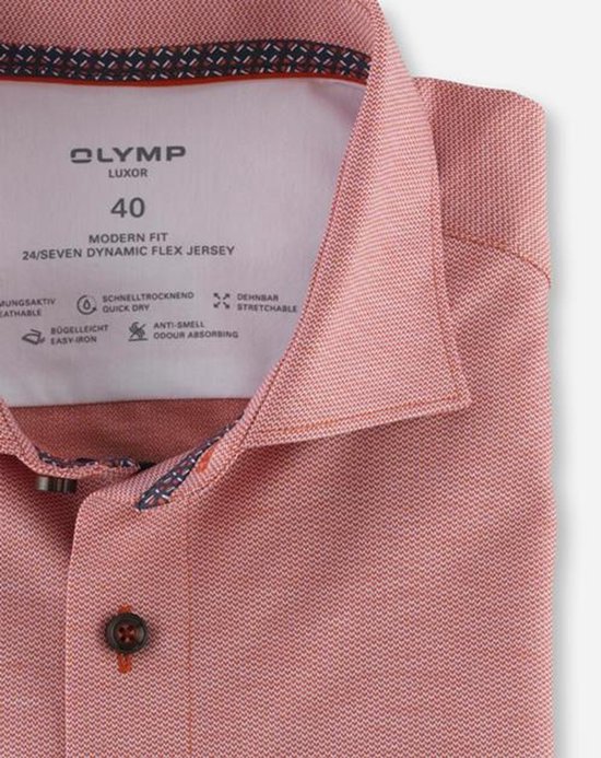 Chemise en jersey Olymp Regular fit - Rose saumon - Taille 44