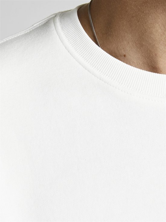 JACK & JONES Star basic sweat ras du cou coupe classique - sweat homme en coton mélangé avec col rond - blanc cassé - Taille : S