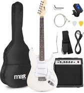 Bol.com Elektrische gitaar met gitaar versterker - MAX Gigkit - Perfect voor beginners - incl. gitaar stemapparaat gitaartas en ... aanbieding
