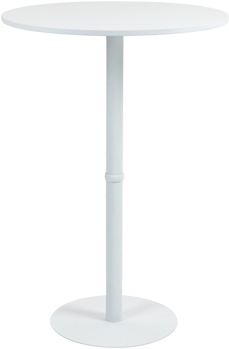 CLP Hereford Statafel - bartafel - keuken - rond - hout blad - metaal onderstel - wit/wit 75 cm