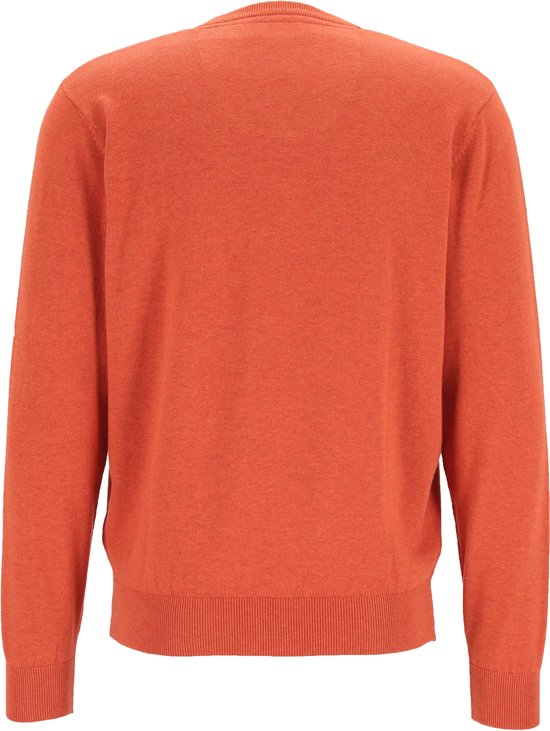 Pull homme Redmond en coton - Col V- Orange