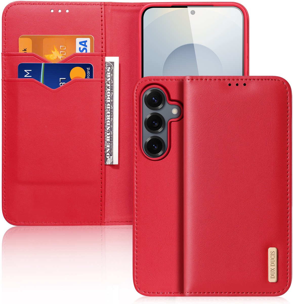 Dux Ducis - Telefoonhoesje geschikt voor Samsung Galaxy S25 Edge - Hivo Series Case - Rood