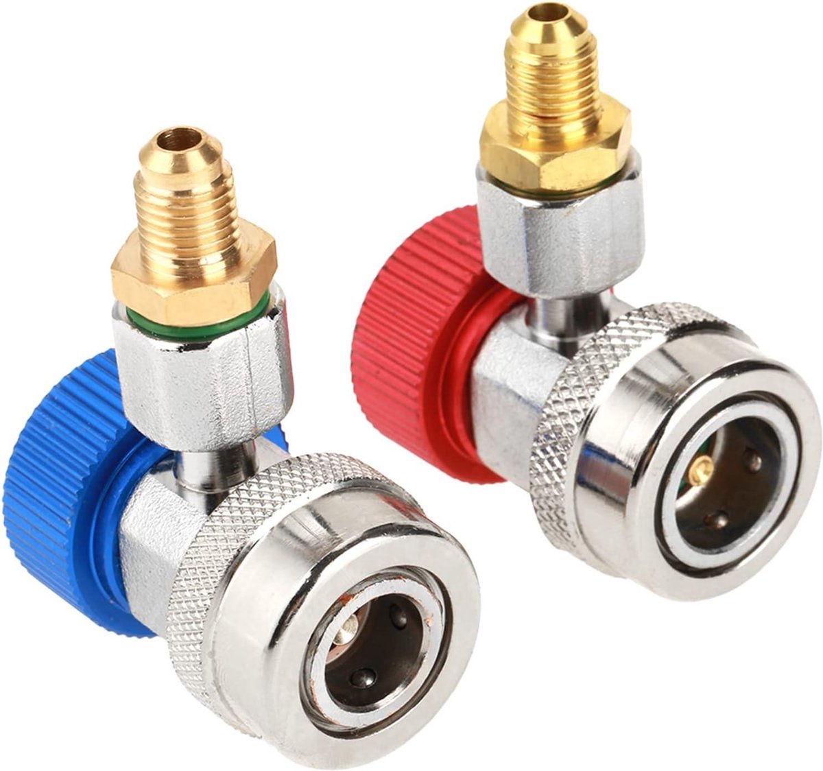 R134A Quick Connect Aircokoppelingset - Veilig en Betrouwbaar - Service 1/4'' Male Flare - Blessurebescherming - Aircometerset