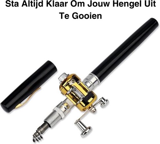 Mini Pen Vorm Hengel en Hengel Combo's, Draagbare Mini Pen Vorm Hengel Zak Intrekbare Pole met Draaien Reel Wiel Visgerei voor Outdoor Vissen (Groen