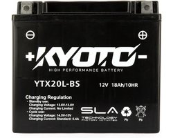 accu sla kyoto voor motor yamaha 1300 xvx midsifnightam star 2011 ytx20l-bs sla / 12v 18ah nieuw