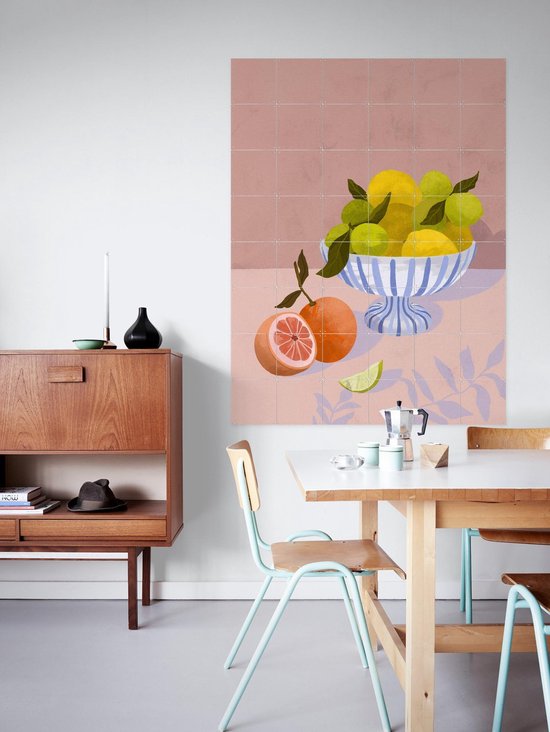 IXXI Bittersweet, Good Blauw - 80 x 100 cm - Support de suspension gratuit - Grande décoration murale et posters - Illustrations, Coloré, Ludique, Art numérique