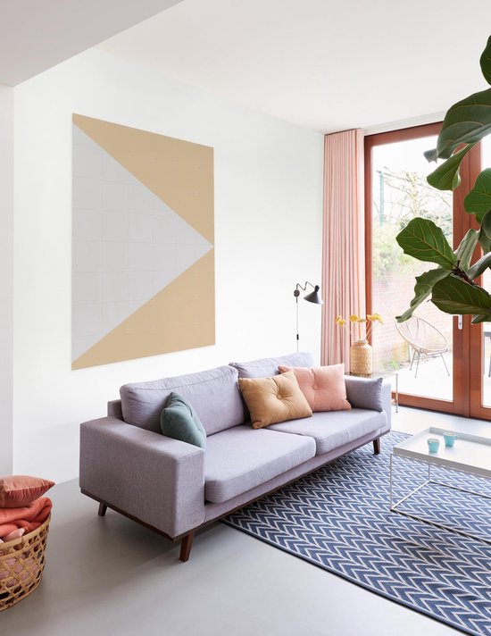 IXXI Color blocking - Gris Beige, Allon Dery - 80 x 100 cm - Support d'accrochage gratuit - Grande Décoration murale et posters - Graphisme, Abstrait,