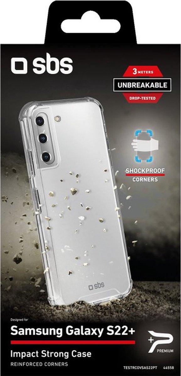 SBS Impact Backcover Hoesje - Geschikt voor Samsung Galaxy S22+ - Gsm case - Transparant