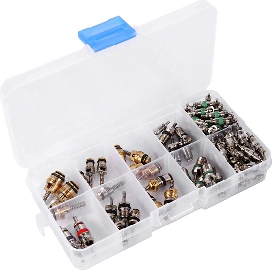 Kit De Noyaux De Valve Pour Climatisation Auto – 102 Pièces – Compatible R134A/R12 – Inclut 2 Outils De Démontage
