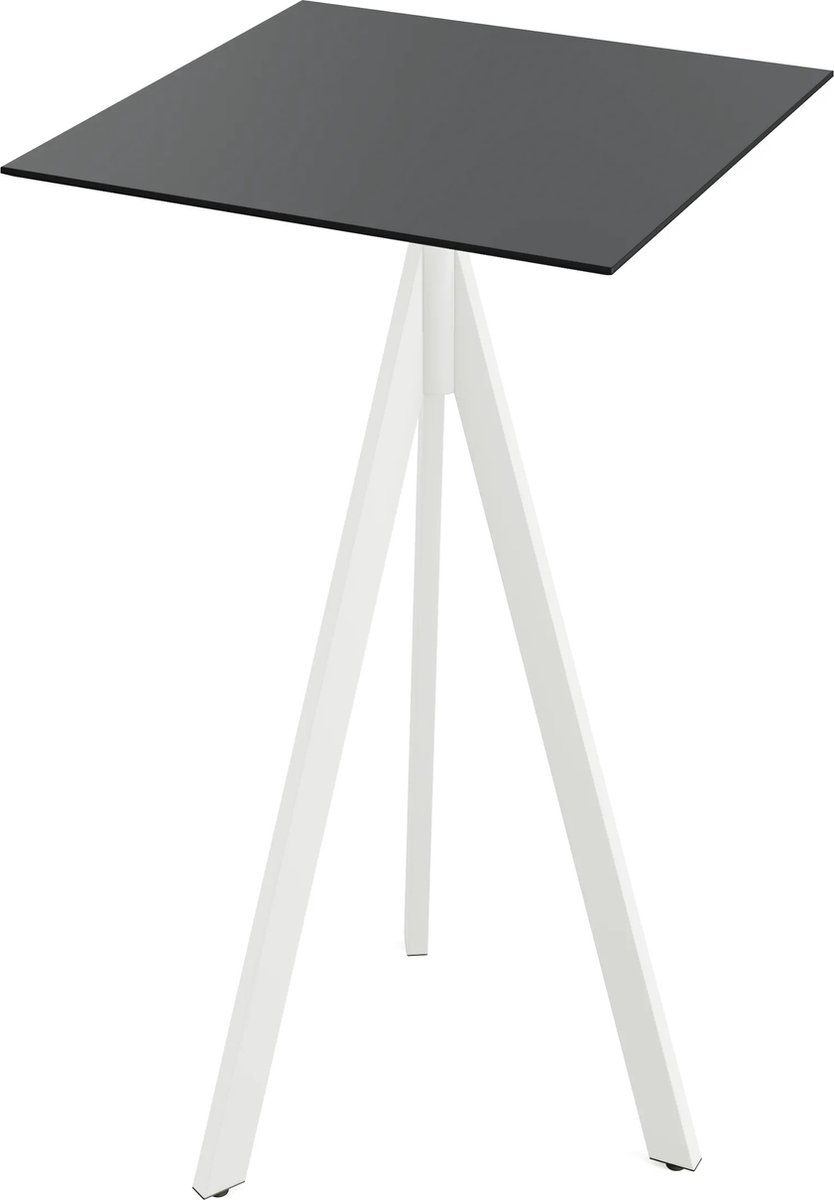 Essentials Infinity Tripod Statafel Wit Frame + Zwart HPL 70x70 cm - 140051077 - Horeca & Professioneel