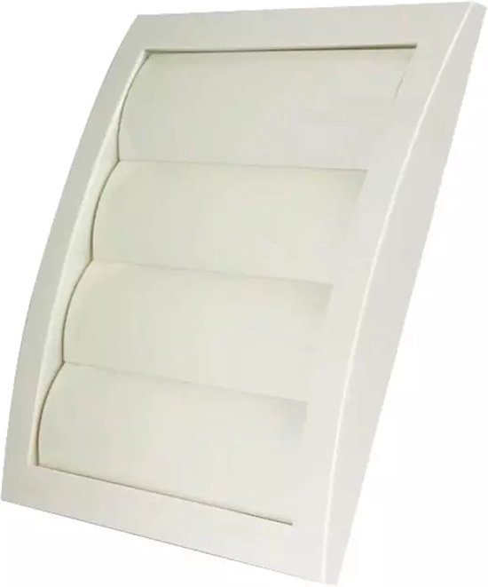 Lamellenrooster overdruk ventilatierooster 190x190 diameter: 125 wit - ND12Z
