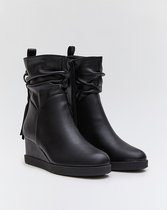 Bottines Femme - Kaki - Simili Cuir - Taille 38 -