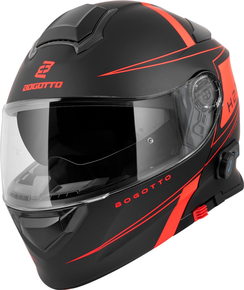 Bogotto H271 Taog Bluetooth Helm Zwart Oranje - Maat XL - Helm