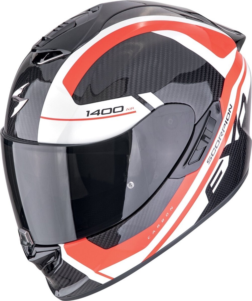 Scorpion EXO-1400 Evo II Carbon Air Enko Zwart Wit Rood Integraalhelm - Maat S - Helm