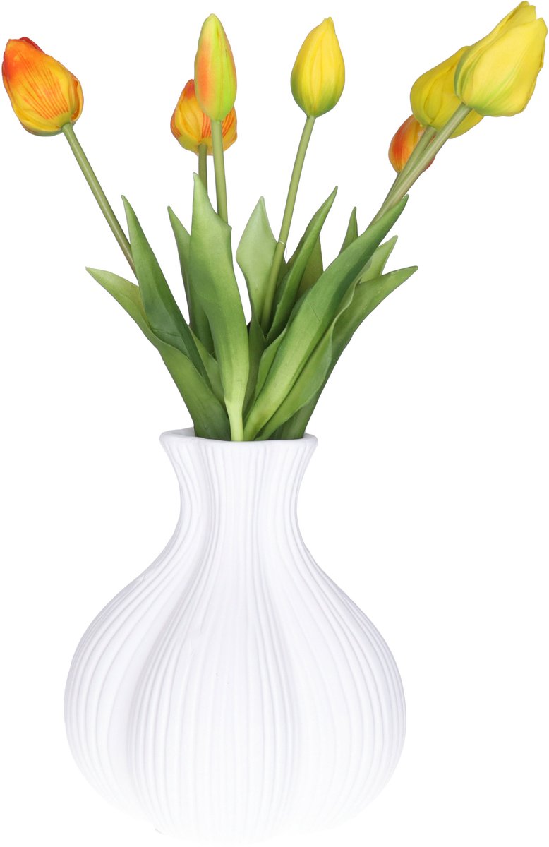 Countryfield Vaas Fabio Bulb aardew L19B19H21CM wit