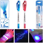 Decopatent - Onzichtbare inkt pen met UV lampje - Geheime Pen met UV-licht - Stelam Blacklight Spy pen - Toverstiften voor kinderen - Geheimschrif - Geheime tekst pen - Onzichtbaar schrijven voor kinderen - 1 Stuks Invisible ink pen