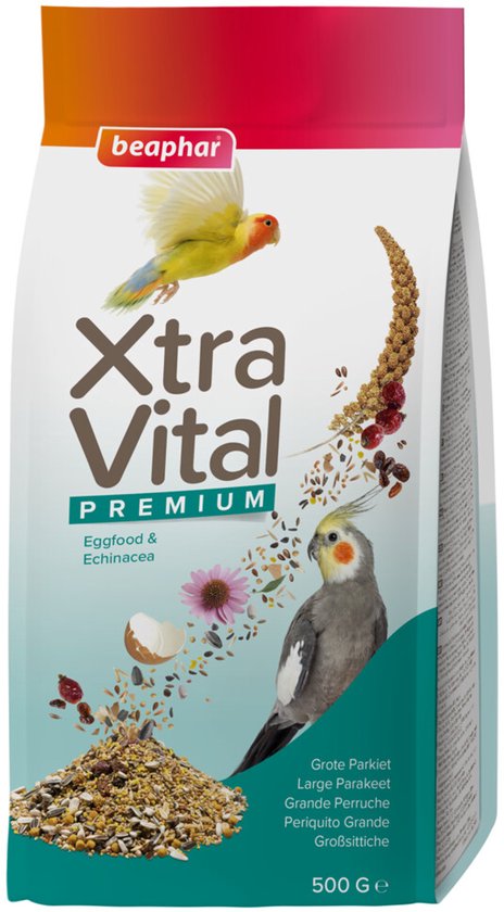 Beaphar XtraVital Grote Parkiet - 7 x 500 gr - Voordeelverpakking