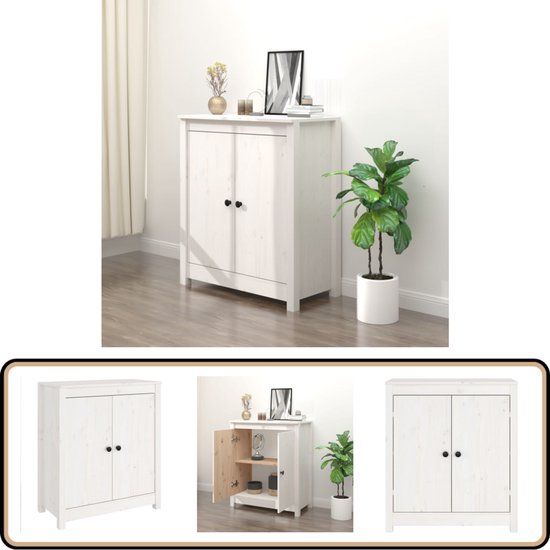 vidaXL Dressoir 70x35x80 cm massief grenenhout honingbruin, kast, opbergkast, bijzetkast, wandkast, houten kast, opslagkast, kasten, wandkasten