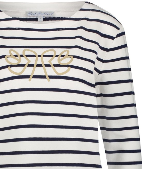Red Button Terry Top , Red Stripe
