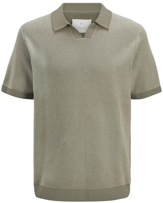 JACK&JONES JPRCCEASTON KNIT SPLIT NECK SS SN Heren Gebreide polo - Tea Leaf