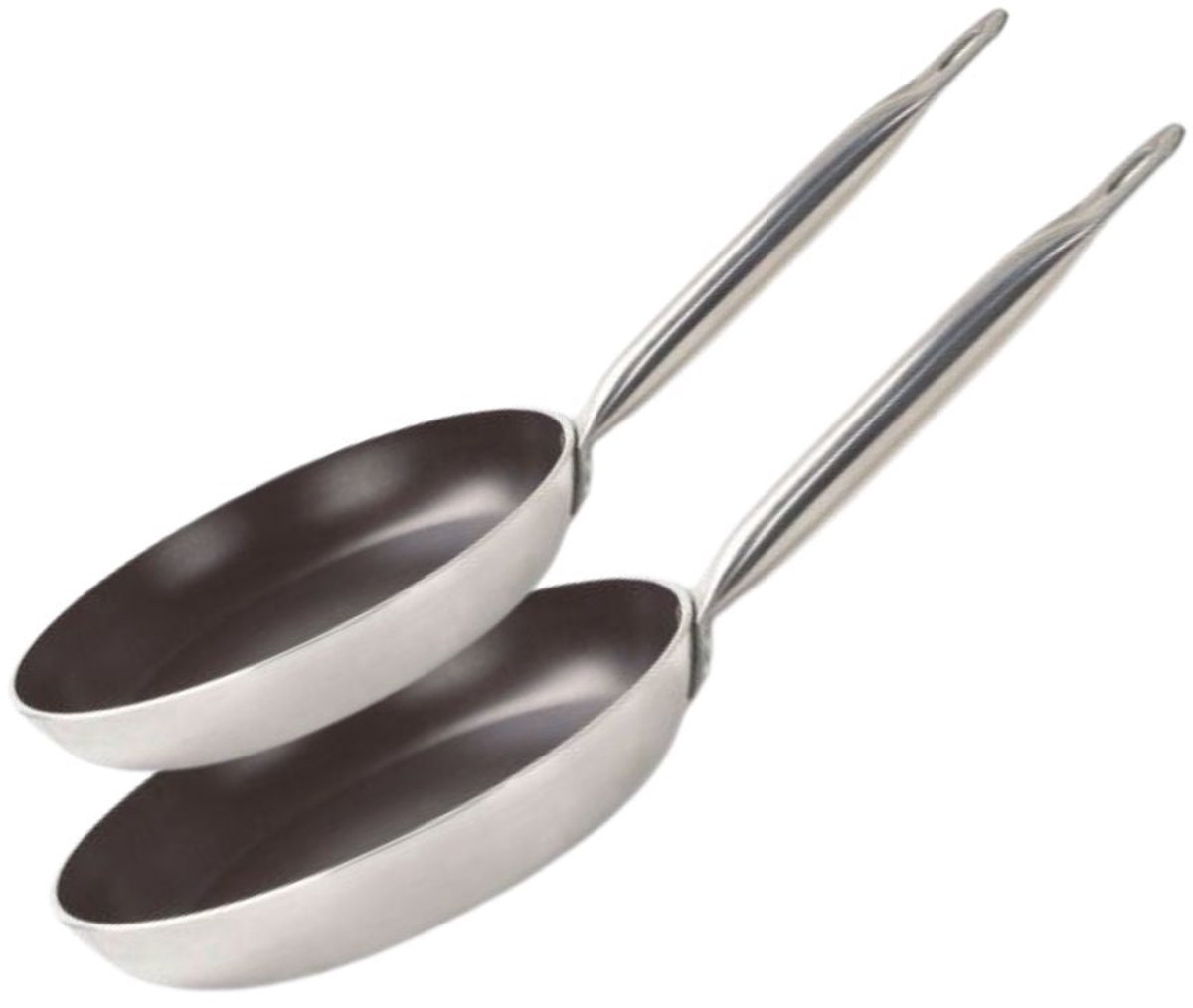 Set van 2 pannen 24 en 28 cm keramiek zonder PFAS Bistro Line Elo