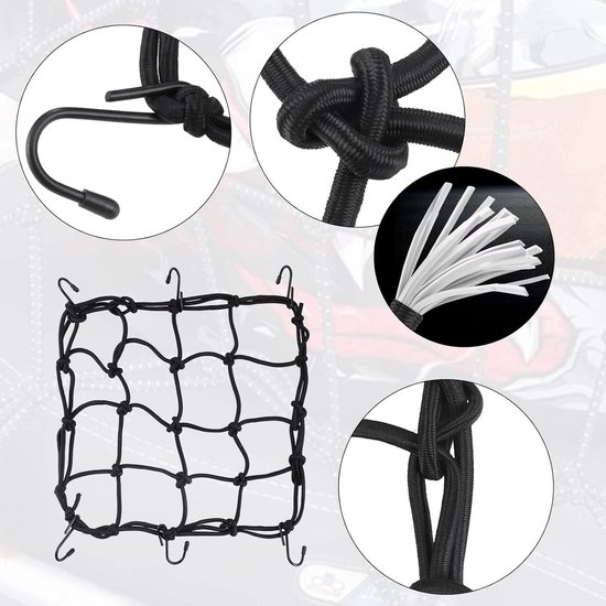 Bungee-koorden met haken, stevige elastische bungee-riemen voor buiten, geurloos, industrieel bungee-touw voor het vastzetten van zeilen, bagage