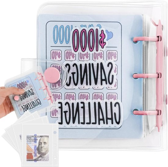 Geldorganizer, A5 100 enveloppen, spaarboekje met penclip, geld