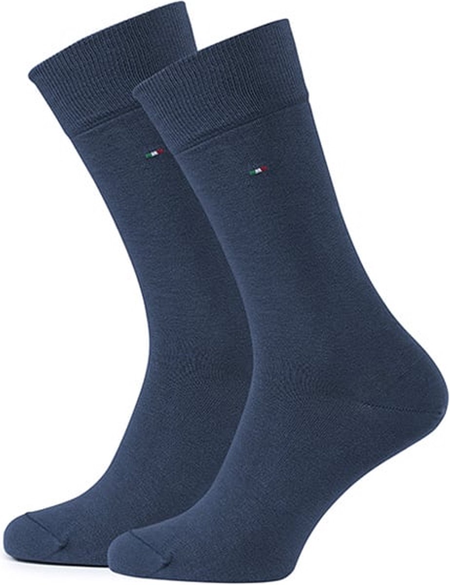 Carlo Lanza - 2-pack katoenen sokken royalblauw