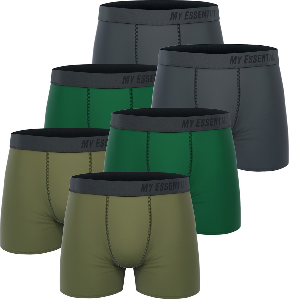 BOXERS 6 PACK My Essential Clothing Basic Boxershorts Katoen Biologische herenshorts Ondergoed MYE1BCX3