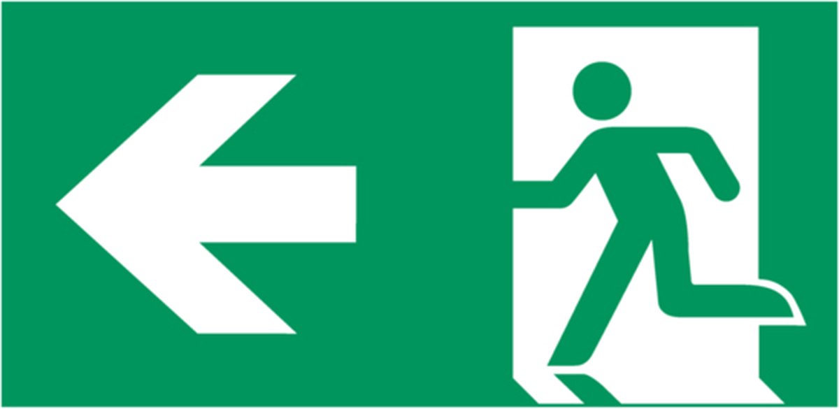 Nooduitgang naar links pictogram