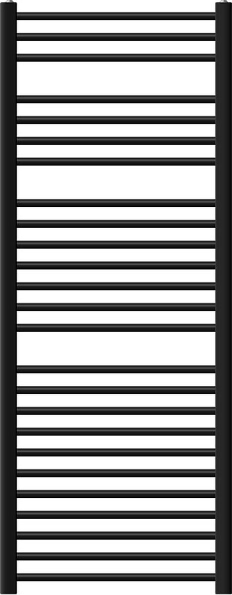 Badkamerradiator Sahara 600x1500 mm zwart mat recht met zijaansluiting LuxeBath