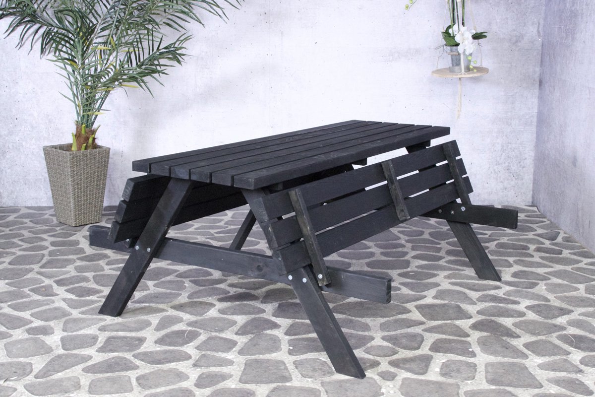 Sens-Line Julia picknicktafel - picknickbank - Grenenhout - Zwart