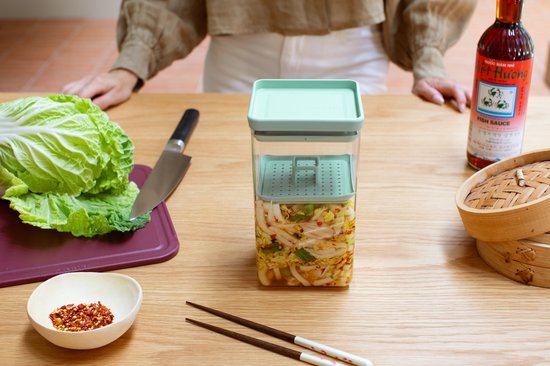 Bocal De Fermentation Brabantia TASTY+ 1,6 L - Pour Kimchi, Choucroute - Jade Green
