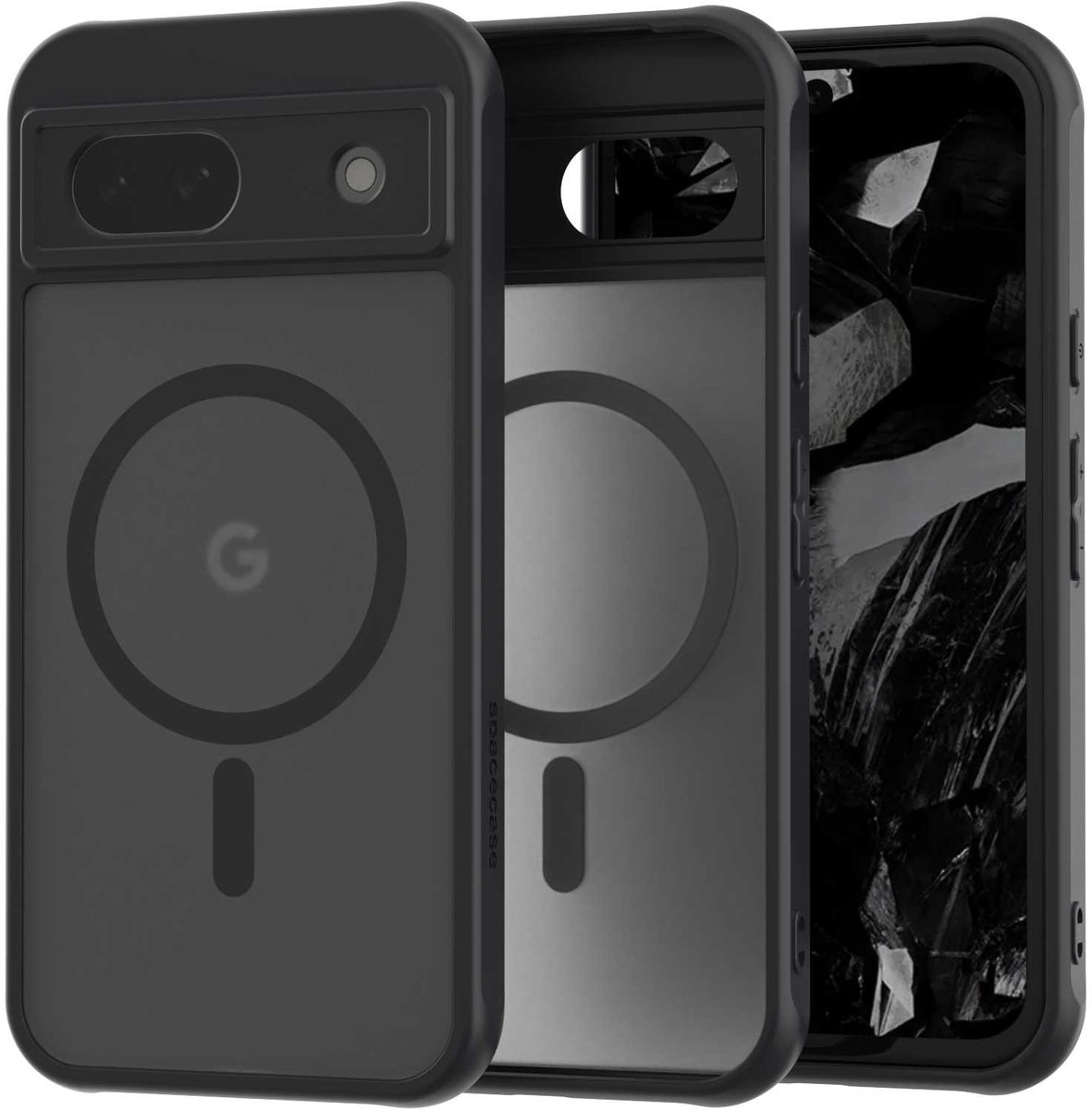 Spacecase Hybride Case Voor Google Pixel 8A Zwart