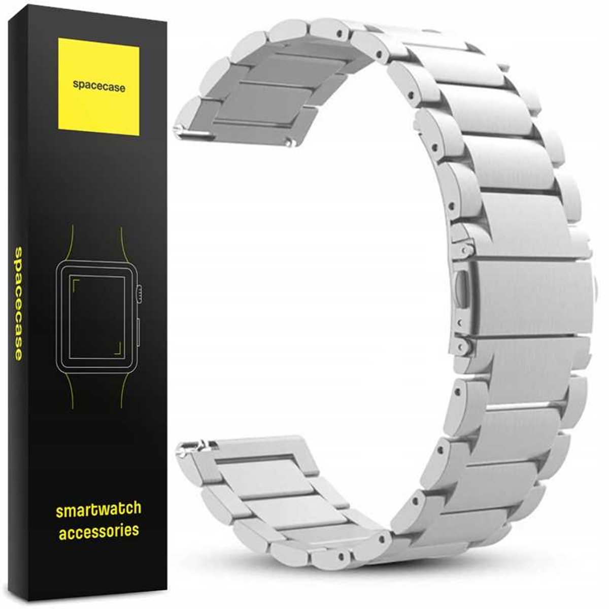 Spacecase Roestvrij Stalen Horlogeband 22Mm Zilver