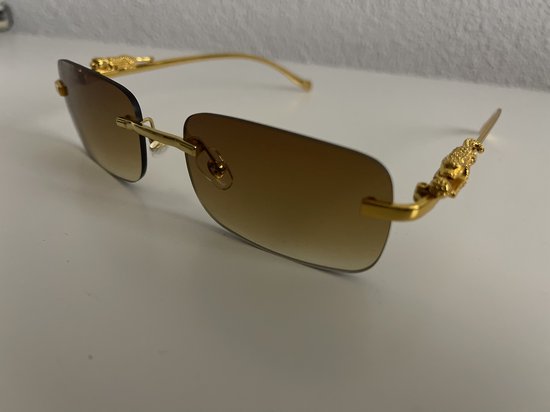 Randloze Zonnebril / mannen bril / zomerbril/ bril/ brillen mode / mannen /dames bril / heren / heren zonnebril / zonnebril zonder rand / zomer bril / vakantie bril / mannen/vrouwen accessoires/ bruine bril / randloze bril /goude p /dames bril /zomer van Merkloos — afbeelding 3