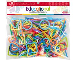 Bouwelementen bouwset 293-delig kunststof creatief speelgoed.