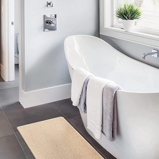 Hoek Loofah Douchemat voor Binnendouche, Halfronde antislip badmat, Sector gebogen kwadrant badmat met afvoer, veiligheidsmat voor douche
