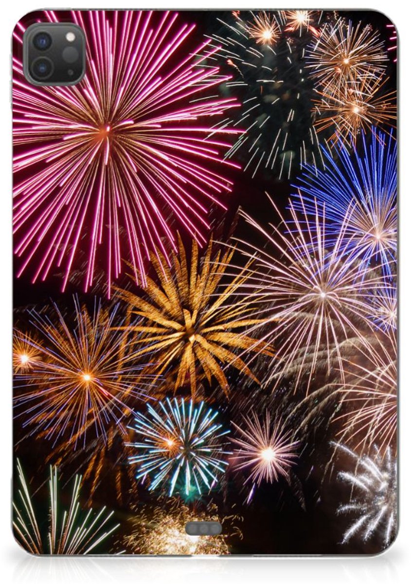 iPad Pro 11 (2024) Leuke Siliconen Hoes Vuurwerk