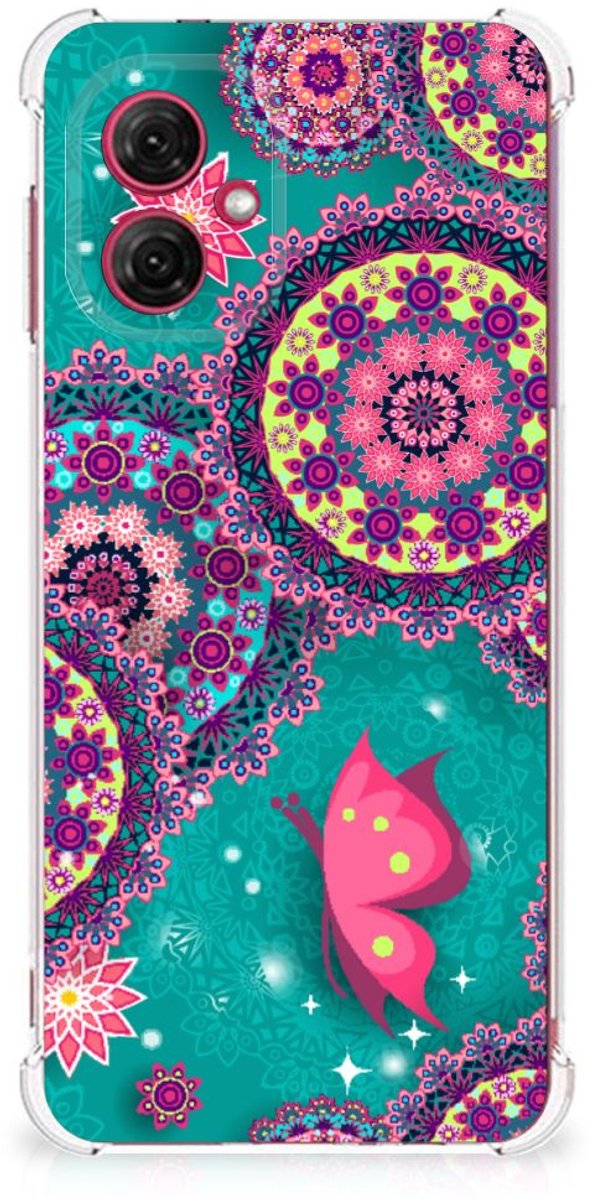 Motorola Moto G55 Back Cover Cirkels en Vlinders