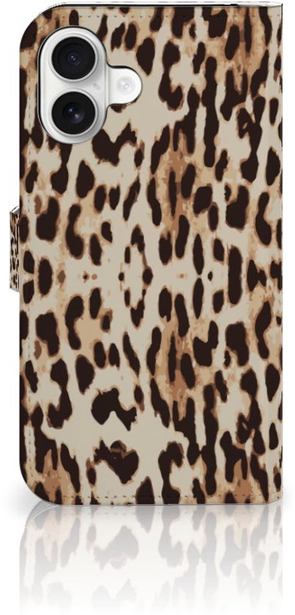 iPhone 16 Plus Telefoonhoesje met Pasjes Leopard