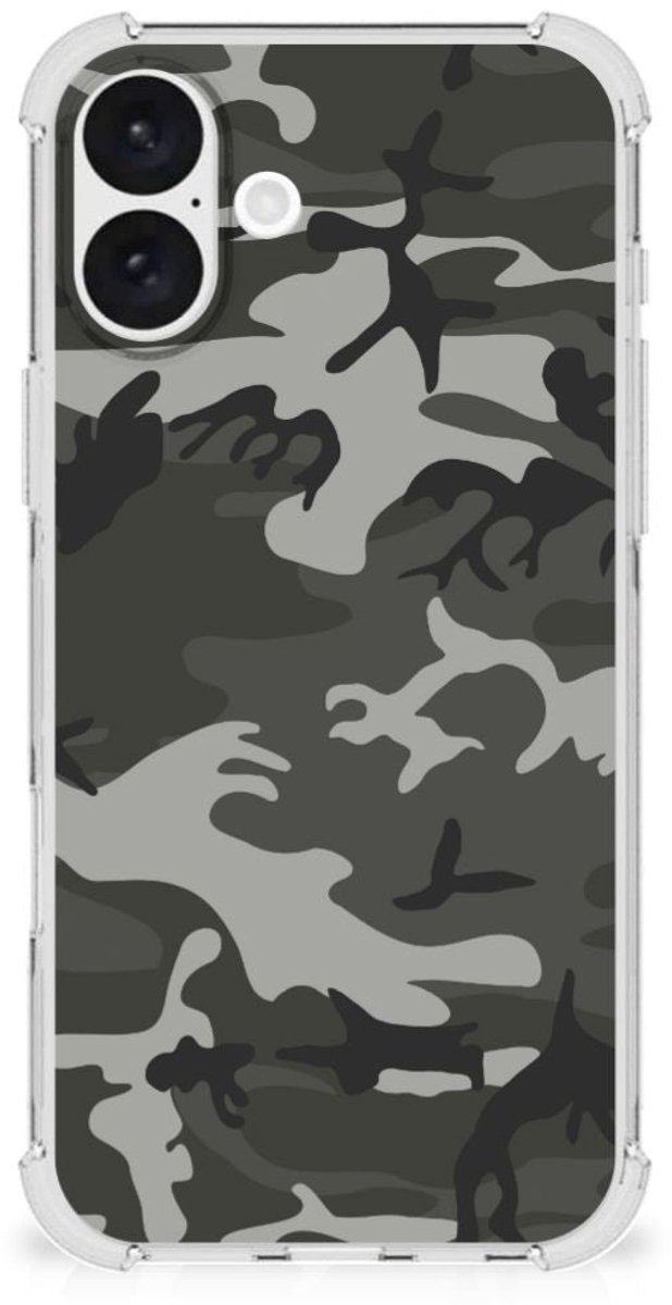 iPhone 16 Plus Doorzichtige Silicone Hoesje Army Light