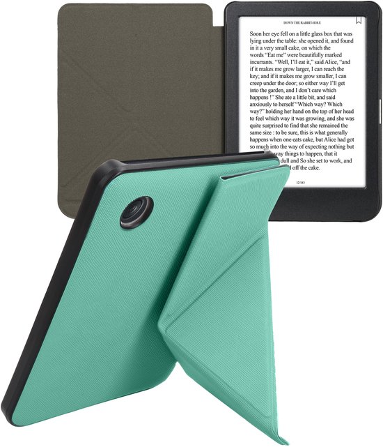 kwmobile e-reader hoesje geschikt voor Kobo Clara BW / Colour hoes - Ereader flip case met standaard - E reader cover van kunstleer - In mintgroen van Merkloos — afbeelding 3