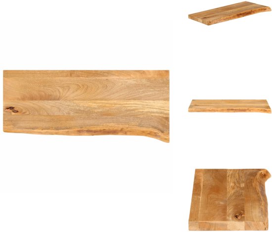 Tafelblad met natuurlijke rand 120x60x3,8 cm massief mangohout