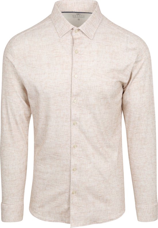 Desoto Overhemd Monochrome Beige - Maat L - Heren - Overhemden Casual