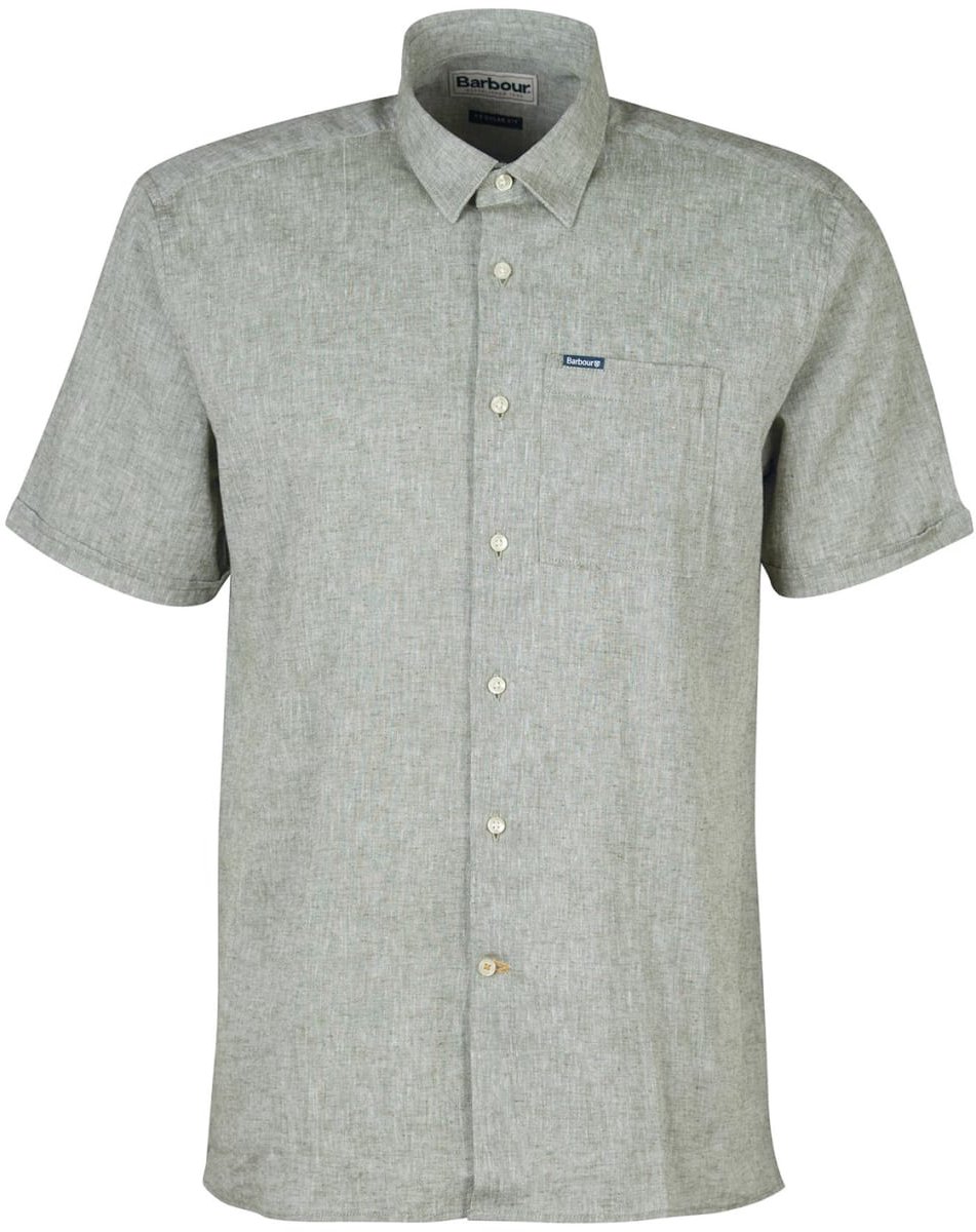 Barbour Nelson S/S summer fit shirt bleached Olijf
