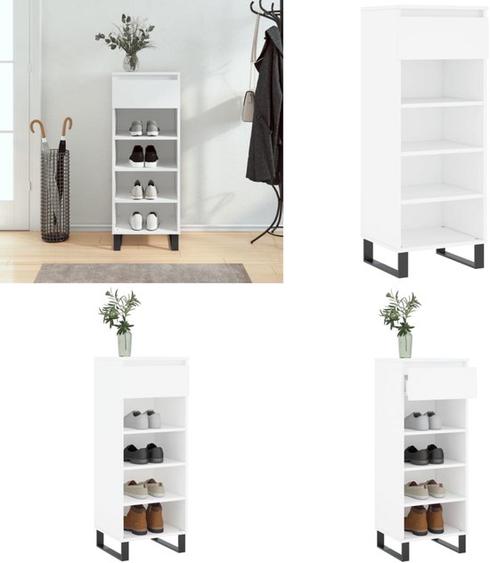 vidaXL Schoenenkast 80x21x87,5 cm bewerkt hout gerookt eikenkleurig vidaXL Schoenenkast 80x21x87,5 cm bewerkt hout gerookt eikenkleurig