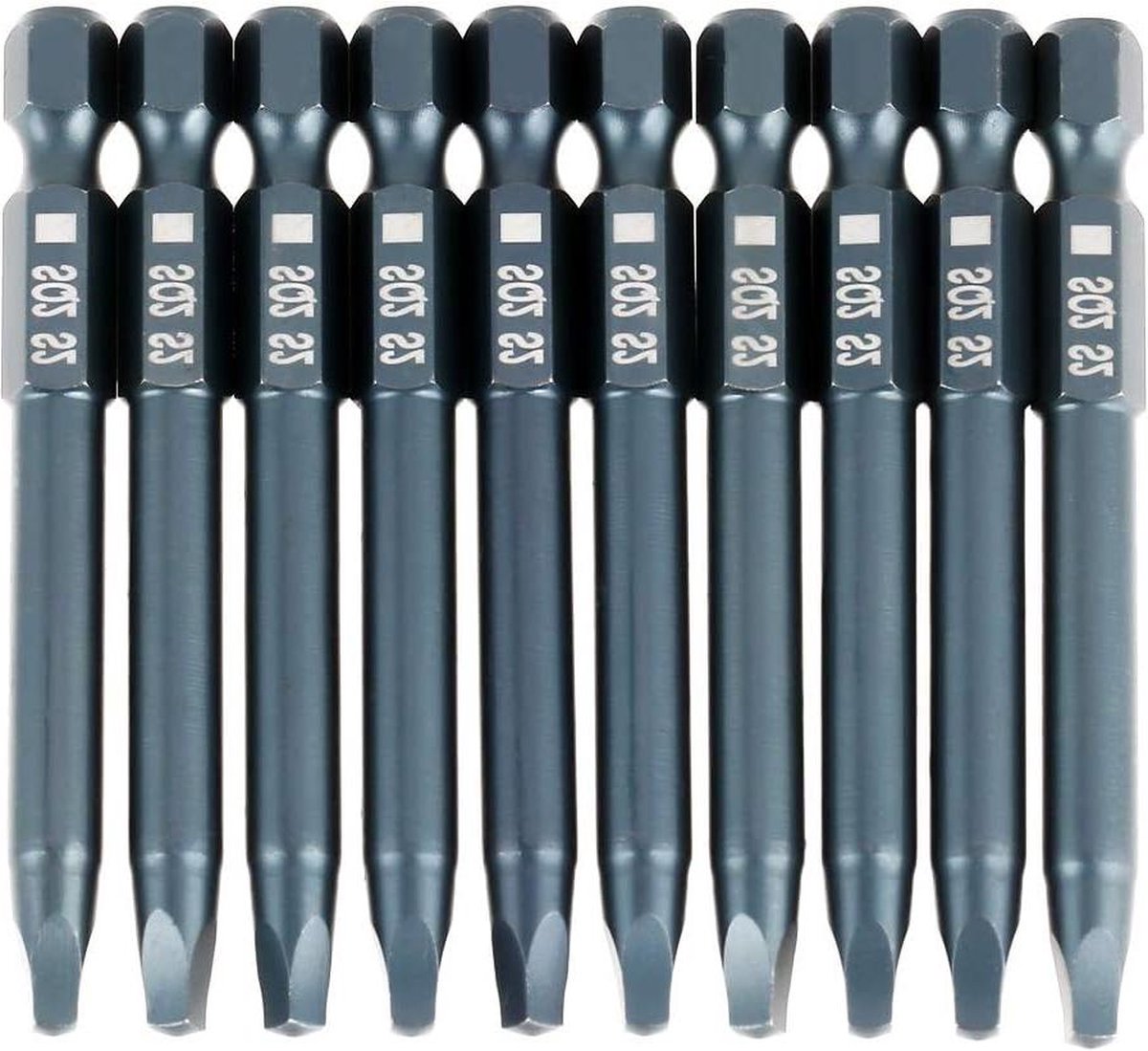 Magnetische Vierkante Schroevendraaier Bits Set - 10 stuks - Hex Shank 6,3mm - Handgereedschap met S2 Gelegeerd Staal .