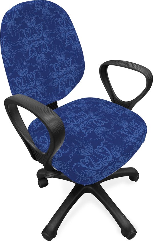 New Bed Damast Victoriaanse Barok Ornament Stoelhoes voor Bureaustoel, Rekbare en Wasbare Stoffen Hoes, Standaardmaat